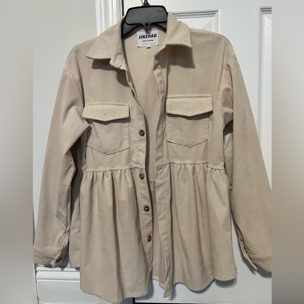 JINZHAO peplum cream colored jacket-size medium